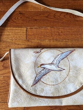 Original Florida Keys White Seagull Embossed Crossbody Bag